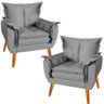 Kit 2 Poltronas Decorativa Opala Suede - Cinza - 2