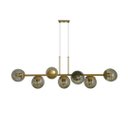 Ver imagem 1 de PENDENTE JABUTICABA B/7 DOURADO COM GLOBO FUMÊ Enerlux