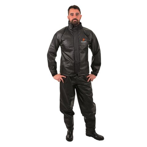 Conjunto Motoqueiro Bravo com Gola PVC Preto P - Pioneira, Tamanho: P