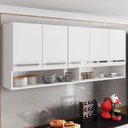 Ver imagem 1 de Armário Aéreo de Cozinha Multiuso 5 Portas Branco Casa Mobilia