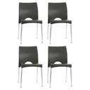 Ver imagem 1 de Kit 4 Cadeiras de Jantar Boston Empilhável Pés de Aluminio Garden Life Cor Preto