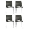 Kit 4 Cadeiras de Jantar Boston Empilhável Pés de Aluminio Garden Life Cor Preto - 1