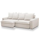 Ver imagem 1 de Sofá Retrátil Reclinável para Sala de Estar Living 195cm Vêneto F04 Bouclê Cru - Lyam Decor