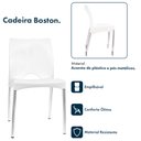Ver imagem 2 de Kit 4 Cadeiras de Jantar Boston Empilhável Pés de Aluminio Garden Life Cor Branco