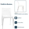 Kit 4 Cadeiras de Jantar Boston Empilhável Pés de Aluminio Garden Life Cor Branco - 2