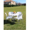Kit 4 Cadeiras de Jantar Boston Empilhável Pés de Aluminio Garden Life Cor Branco - 5