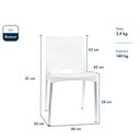 Ver imagem 4 de Kit 4 Cadeiras de Jantar Boston Empilhável Pés de Aluminio Garden Life Cor Branco