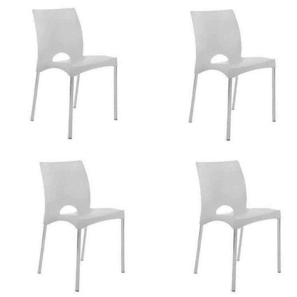 Kit 4 Cadeiras Boston Branco