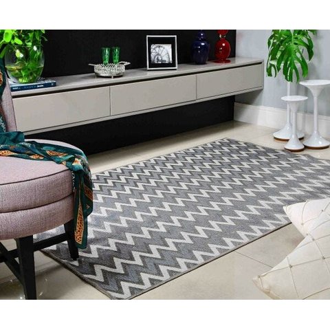 Tapete Sala Quarto Cinza 1,40 x 2,00 Pratik des 3 Antider.