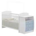 Ver imagem 1 de Berço Cômoda para Colchão 60 x 130cm Rafael Multimóveis FG0516 Branco/Azul