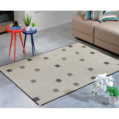 Tapete Sisal Sala 2,00 x 2,50 Antiderrapante Preto S-490