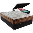 Ver imagem 1 de Cama Box Baú e Colchão Anjos Star Pillow In Molas Ensacadas Casal Anjos Casal Preto