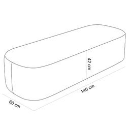 Puff Decorativo Orgânico para Living Quarto 140cm Doha W01 Bouclê Rose - Lyam Decor - 5