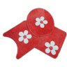Jogo Para Banheiro Cotton Com Aplique 3 Peças vermelho - Tapetes Miriam - 1