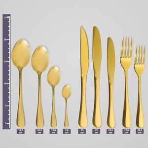 Jogo de Garfos Mesa Aço Inox Ouro 10 Peças Gourmet Mix