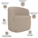 Ver imagem 5 de Poltrona Decorativa Giratória para Sala de Estar Siena K01 Linho Bege - Lyam Decor