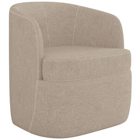 Poltrona Decorativa Giratória para Sala de Estar Siena K01 Linho Bege - Lyam Decor