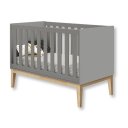 Ver imagem 3 de Quarto de Bebê Berço Mini Cama + Cômoda 6 Gavetas Classic Cinza Madeira Natural