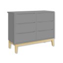 Ver imagem 5 de Quarto de Bebê Berço Mini Cama + Cômoda 6 Gavetas Classic Cinza Madeira Natural