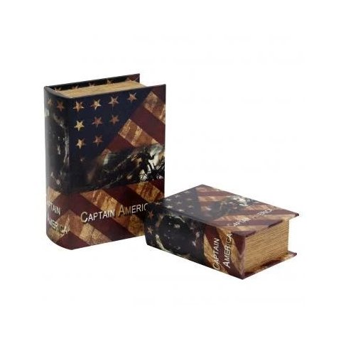 CONJUNTO DE CAIXAS LIVRO 2PCS G16,5CM X 7,5CM X 22,5CM Capitan american
