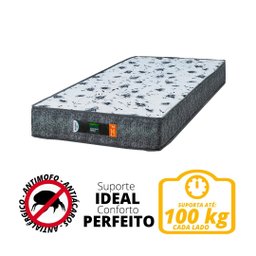 Colchão Solteiro Comfort Prime de Espuma Semi Ortopédico Extra Firme Cinza até 100kg - 4