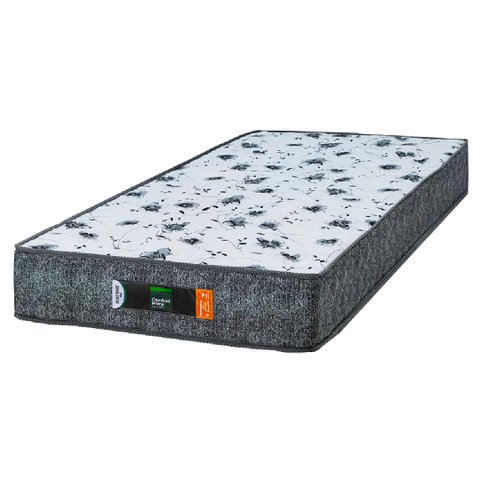 Colchão Solteiro Comfort Prime de Espuma Semi Ortopédico Extra Firme Cinza até 100kg