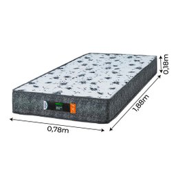 Colchão Solteiro Comfort Prime de Espuma Semi Ortopédico Extra Firme Cinza até 100kg - 2
