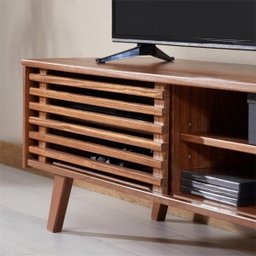 Rack TV Bancada Madeira 40 Polegadas 1 Porta de Correr Sean Castanho Verniz - 5 Rack TV Bancada Madeira 40 Polegadas 1 Porta de Correr Sean Castanho Verniz - 5