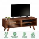 Ver imagem 3 de Rack TV Bancada Madeira 40 Polegadas 1 Porta de Correr Sean Castanho Verniz