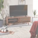 Ver imagem 4 de Rack TV Bancada Madeira 40 Polegadas 1 Porta de Correr Sean Castanho Verniz