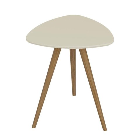 Mesa Lateral Unique em MDF Louro Luna Pés em Madeira Marin