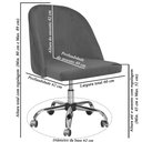 Ver imagem 2 de Cadeira Poltrona Sophia Grafite Base De Rodinha e Regulagem de Altura