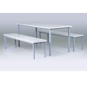 Ver imagem 2 de Conjunto Mesa de Refeitório com 4 Lugares com Bancos Separados