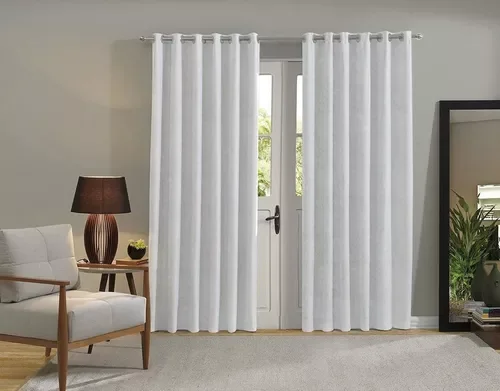 Ver imagem 2 de Cortina Jacquard Sala e Quarto 200x180 Admirare - Branca