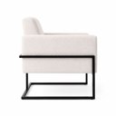 Ver imagem 4 de Poltrona Decorativa Estofada Veludo Base Metálica Industrial Prime Preto – Paraná Metal:Branco Nev
