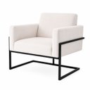 Ver imagem 2 de Poltrona Decorativa Estofada Veludo Base Metálica Industrial Prime Preto – Paraná Metal:Branco Nev
