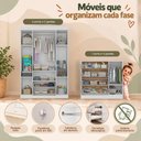 Ver imagem 5 de Quarto de Bebê Completo com Berço Americano 3 em 1/Guarda-Roupa/Cômoda Flor Multimóveis MP4940
