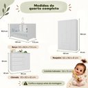 Ver mais imagens de Quarto de Bebê Completo com Berço Americano 3 em 1/Guarda-Roupa/Cômoda Flor Multimóveis MP4940