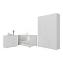 Ver imagem 2 de Quarto de Bebê Completo com Berço Americano 3 em 1/Guarda-Roupa/Cômoda Flor Multimóveis MP4940