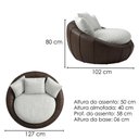 Ver imagem 3 de Poltrona Decorativa Safira Base Giratoria Linho e Courino Tcs 701 Tcs 721 Moll
