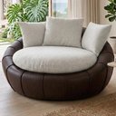 Ver imagem 2 de Poltrona Decorativa Safira Base Giratoria Linho e Courino Tcs 701 Tcs 721 Moll