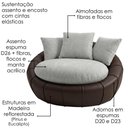 Ver imagem 5 de Poltrona Decorativa Safira Base Giratoria Linho e Courino Tcs 701 Tcs 721 Moll