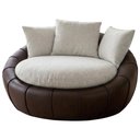 Ver imagem 1 de Poltrona Decorativa Safira Base Giratoria Linho e Courino Tcs 701 Tcs 721 Moll