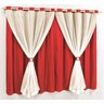Cortina Decorativa Para Quarto ou Sala Tamanho 3,00 X 2,80 Tecido Malha Em Gel Com Voal Voil Liso - 2