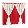 Cortina Decorativa Para Quarto ou Sala Tamanho 3,00 X 2,80 Tecido Malha Em Gel Com Voal Voil Liso - 1