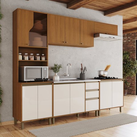 Cozinha Modulada Completa 6 Peças com Torre Quente 1 Forno Venaly