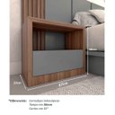 Ver imagem 3 de Mesa de Cabeceira Personalizada Quarto com 1 Gaveta 100% MDF:Nogueira Cadiz com Cinza Sagrado