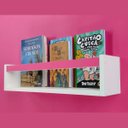 Ver imagem 2 de Kit 2 Prateleiras de Livros Criança Nicho de Parede Livreiro Colorido 55cm:ROSA