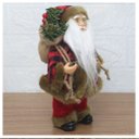 Ver imagem 3 de Decoração Boneco Natal Papai Noel com Roupa Xadrez 21cm