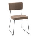 Ver imagem 7 de Kit 6 Cadeiras de Jantar Decorativa Base Aço Preto Luigi Linho Bege - Gran Belo